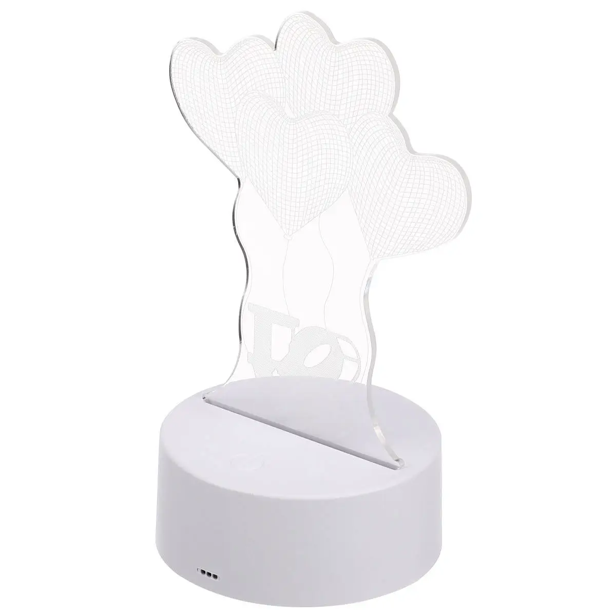 1개 LED 하트 3D 램프 일루전 터치 스위치 7색 야간 조명 오토바이 패턴 안..
