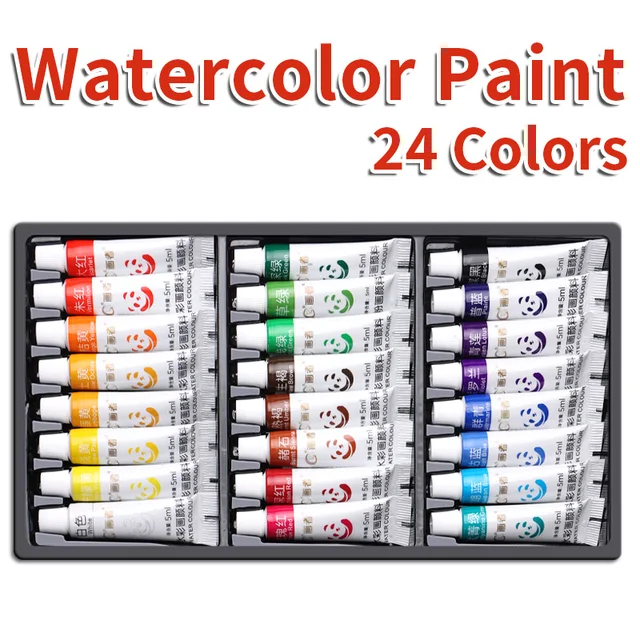 Watercolor Paint Set,24 Colors 5ml/0.17oz Tubes,Intense Colors for Figure & Landscape Painting,Value for Adults and Artists 1