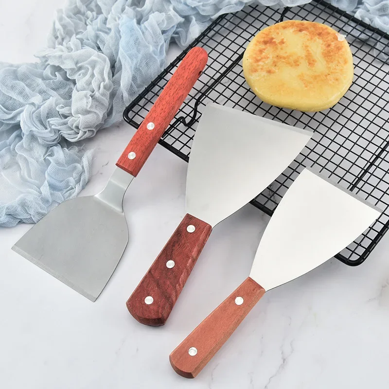 Kitchen Utensils Set Stainless Steel Spatulas Beef Meat Egg Kitchen Scraper Wide Pizza Shovel Non-stick Turners Food Lifters Fried Steak Shovel
