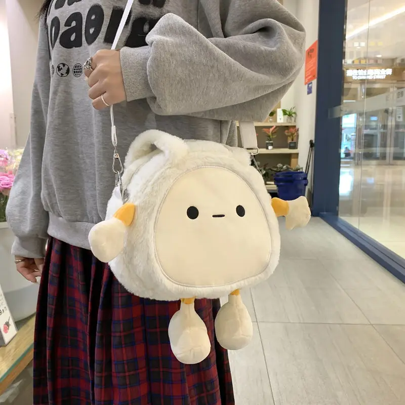 

MBTI Cartoon Cute Womens Shoulder Bag Small Plush Fluffy Japanese Style Soft Crossbody Bag Lolita Jk Casual New Ladies Handbag