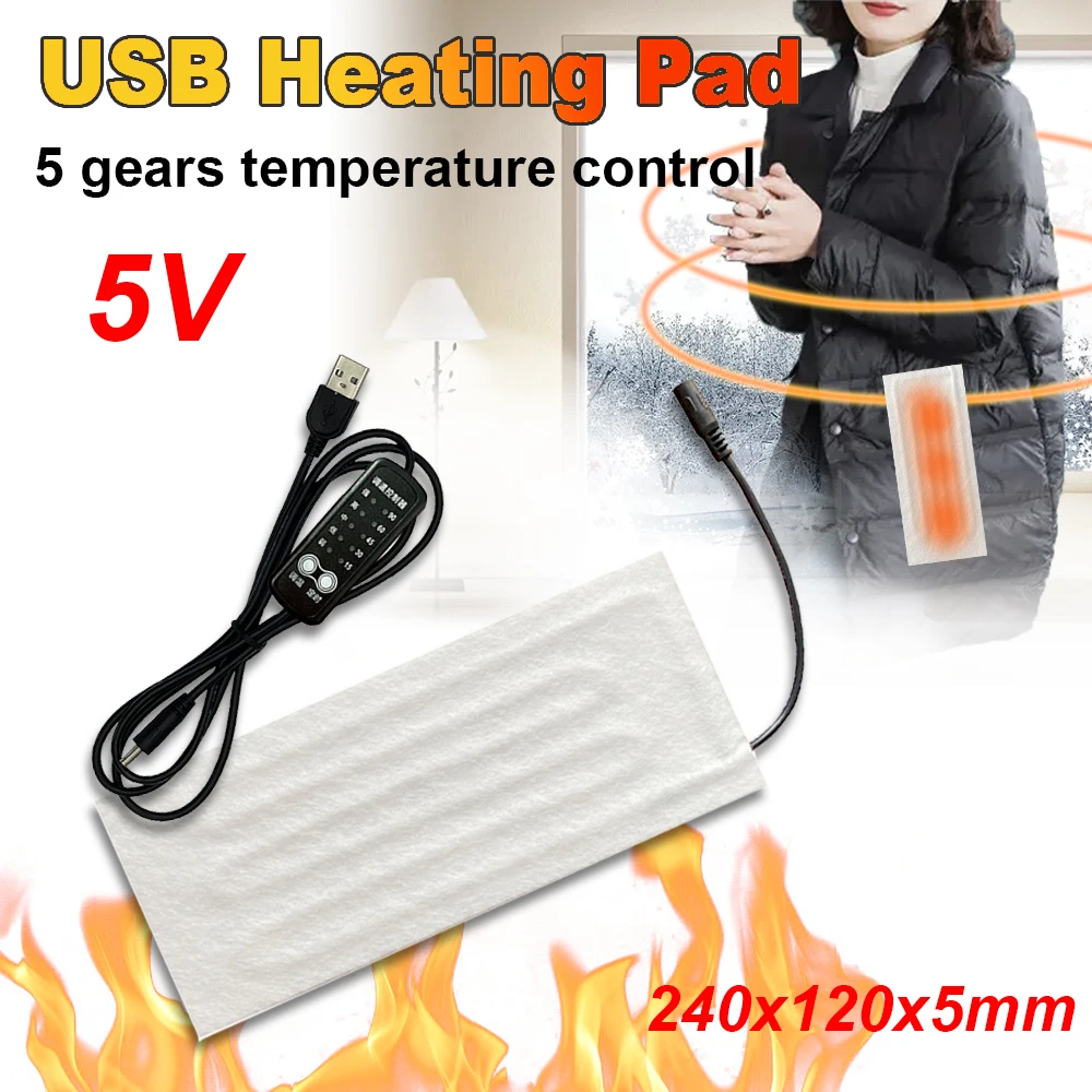 T8WC USB Heizung Matte 5V Elektrische Heizung Element Film Heizung Pads für  Weste Einlegesohlen Unten Jacke Winter Camping Wärmer geschenke - AliExpress