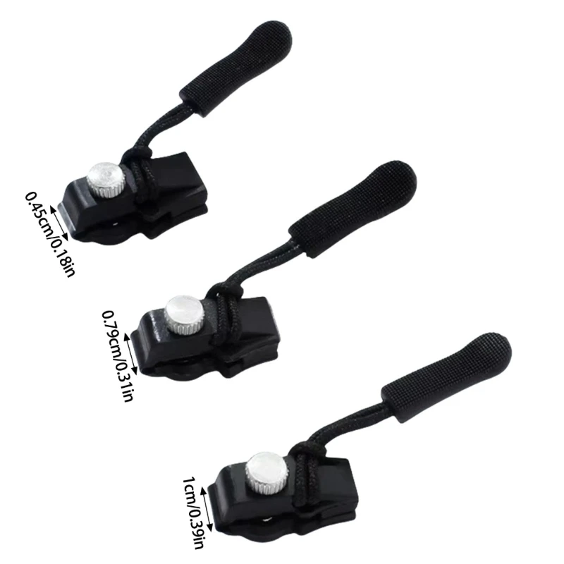 Zippers Repair Kits Removable Zippers Replacement Set Zips Repair Set 3 Size Pullers For Jeans Suitcase 3 Pcs
