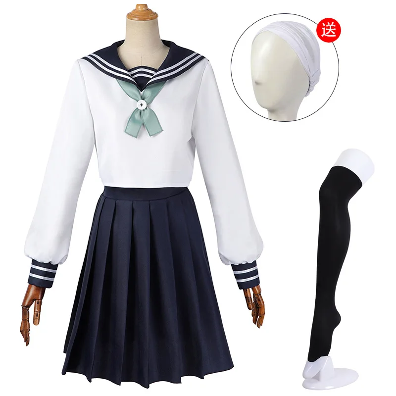 

Anime Amanai Riko Cosplay Sailor JK Suit Dress Outfit Halloween Women Girls Uniform Sets Wig Costume for Halloween Party