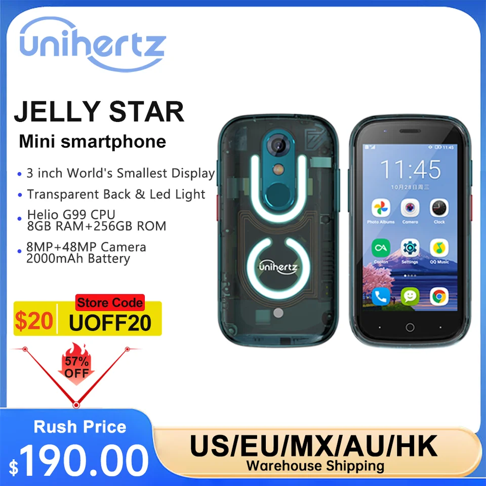 Unihertz-Jelly Star Android 13 Smartphone, Versão Global, Dual