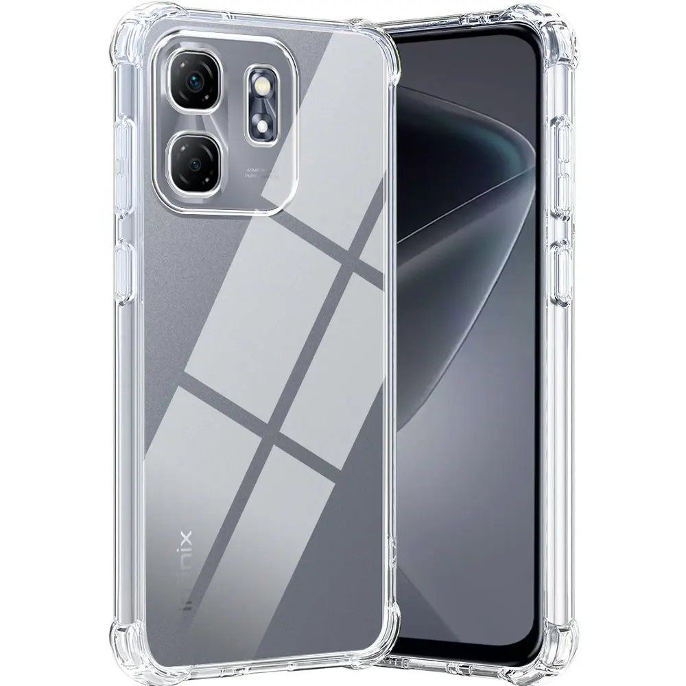 Enhanced Shockproof Clear Silicone Phone Case with Airbag Bumper Protection