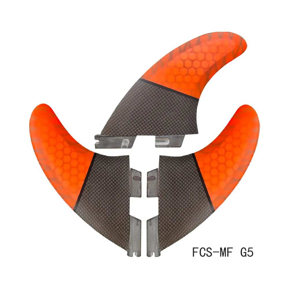Tri fin set Single Tabs Fins M surf fins surfboard fin orange Honeycomb Half-Carbon Fibreglass
