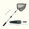 Extendable 55-112cm Handle Portable Retractable Folding Fishing Brail Net Telescopic Fishing Landing Scoop Net for Freshwater 3