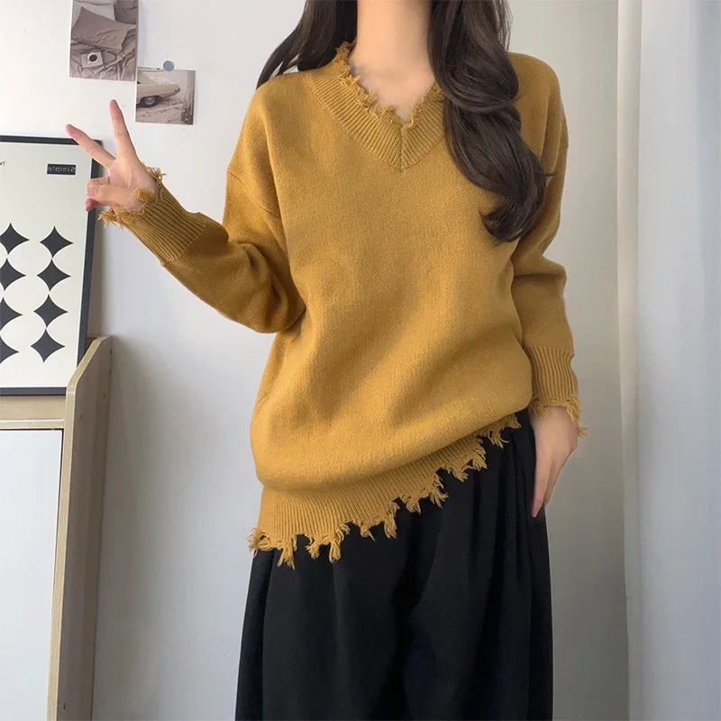 

Autumn New Solid Color Slim Women Pullovers Sweet Ladies Elegant Chic Pullovers Woman Simple Basic Street Sweaters Female