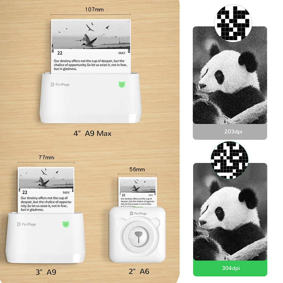 PeriPage Official A9 Portable Thermal Bluetooth Printer 2" 3" 4" A9(s) Max Thermal Photo Label Receipt Sticker Mini Printer A6