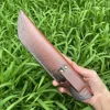 29.9 cm Fixed Blade Knife Scabbard Embossed Cowhide Cover Leather Sheath  Camping Knife Case Hunting Holsters with Belt Buckle 4