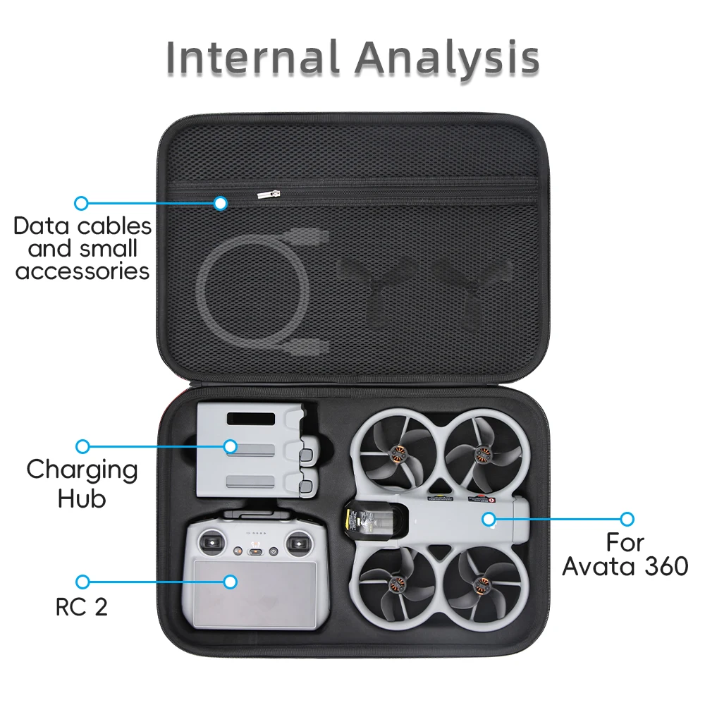 DJI Avata 360용 PU 휴대용 케이스, 충격 방지 및 방진 기능