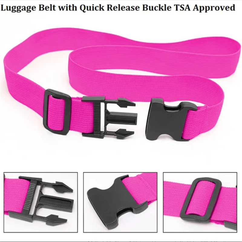 Luggage Strap Straight Shaped Luggage Straps for Suitcase Polyester Luggage Belt with Adjustable Release Buckle Travel Accessory