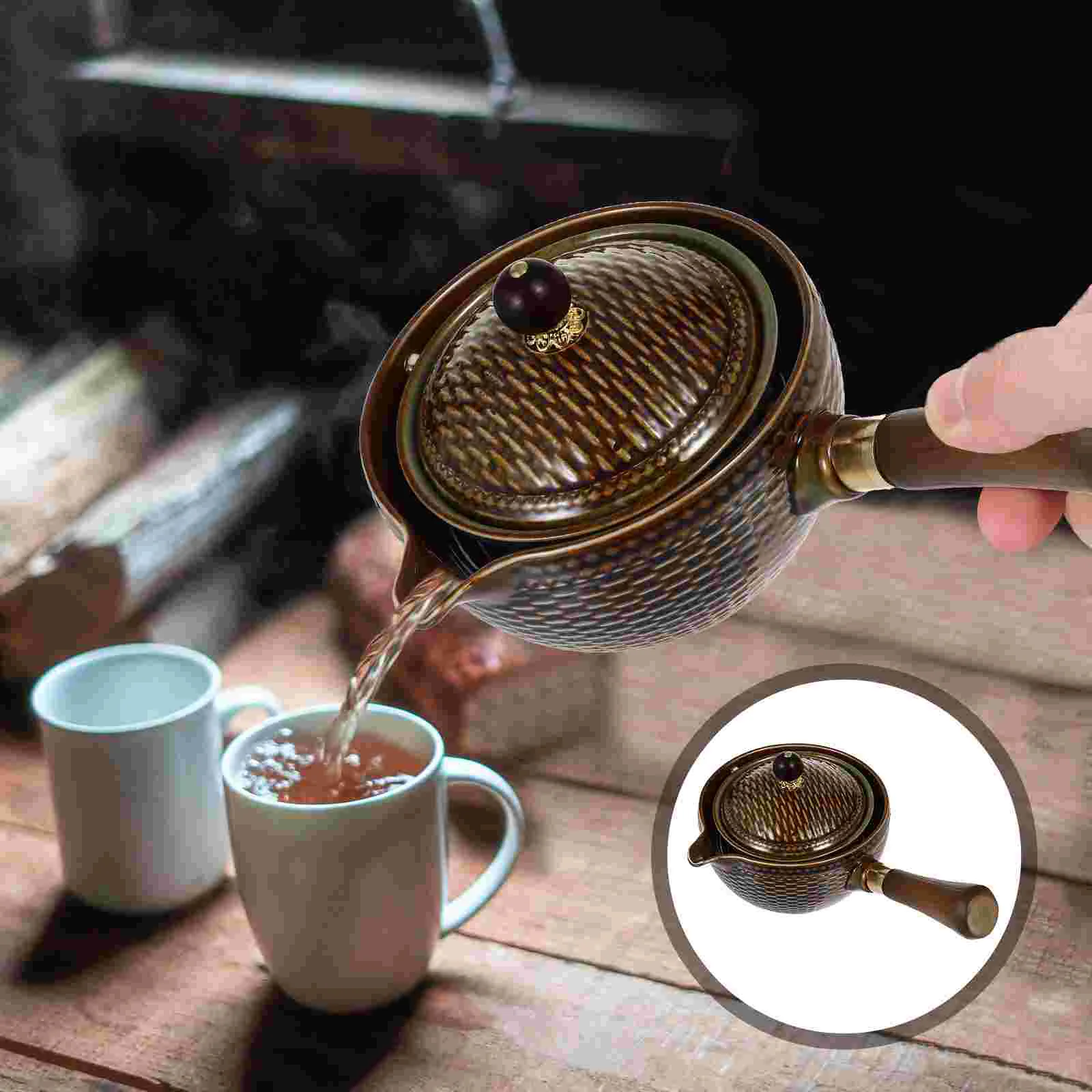 

Ceramic Tea Pot Side Handle Teapot with Infuser Filter Strainer Chinese Teapot Asian Teapots Ceramic Tea Maker Boil Tea Ware