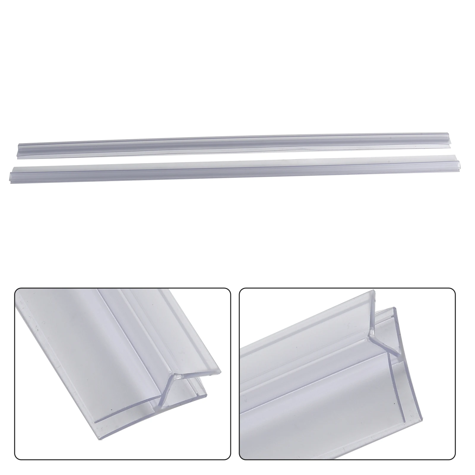 Bath Shower Strip Seal 2pcs 50cm For Screens Doors Fits 4-6mm Glass Seals Gaps Shower Screen Seal Strip Bathroom Weather Bar