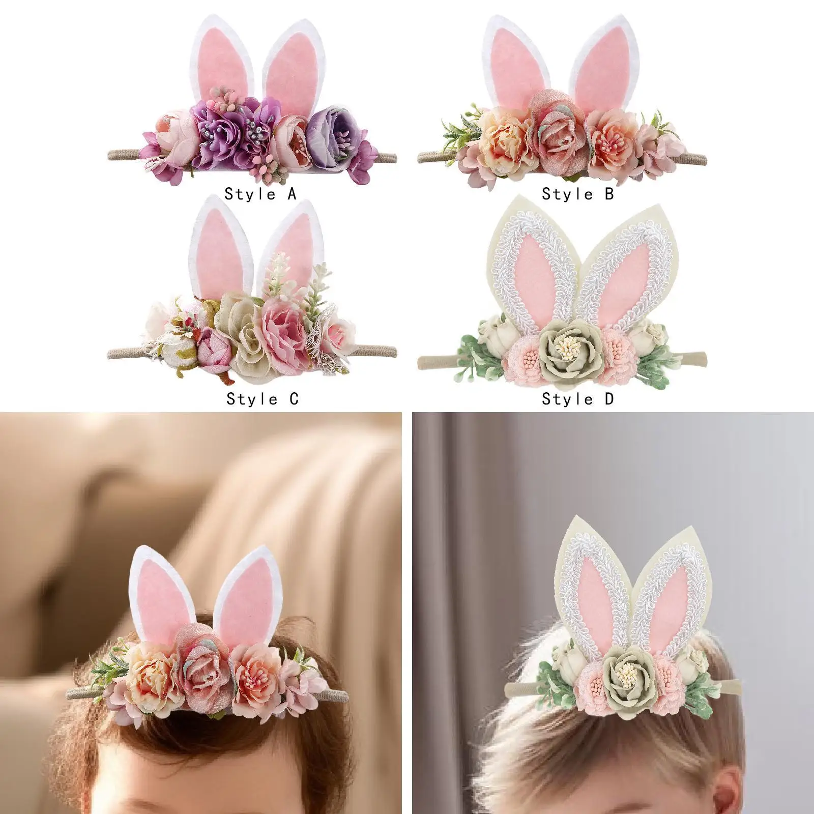 Animal Ears Headband Festival Cute Decor Kids Elastic Headband Girls Headwear Hair Styling Accessories for 0-4 Years Girls Kids
