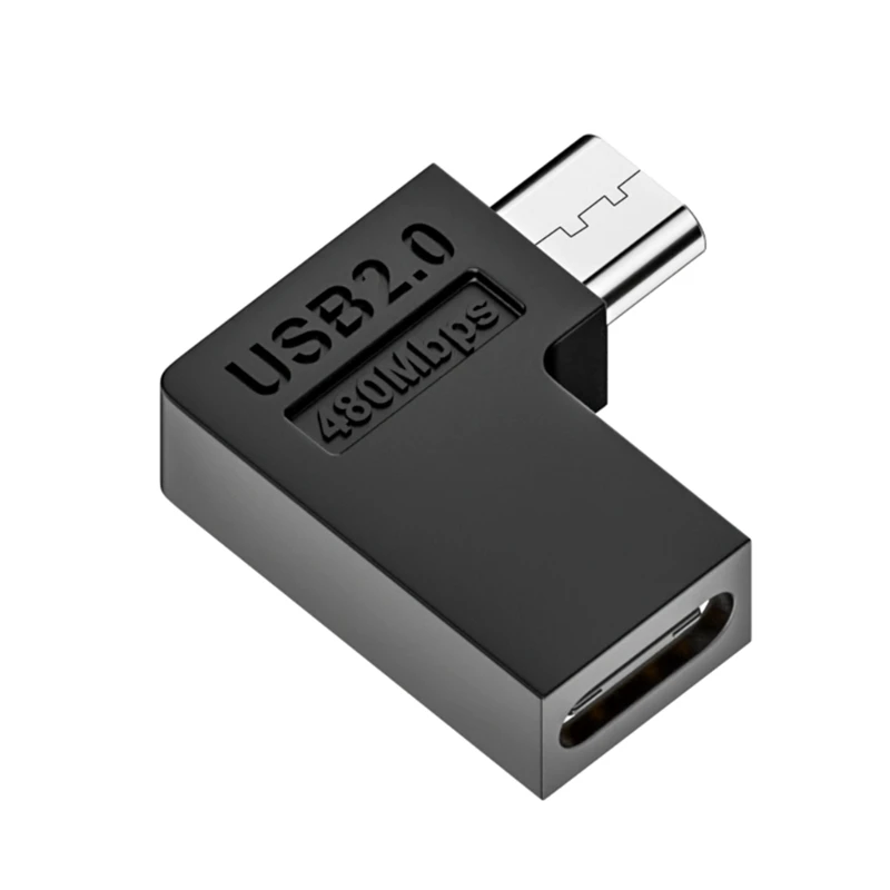 Right Angle Micro USB to Type C Adapter for Laptop and PC Chargers