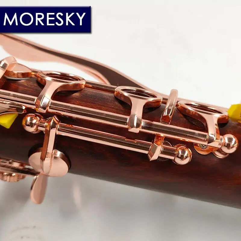 MORESKY Professional Clarinet Rosewood Bb /Rose Gold-Plated Key Klarnet M16