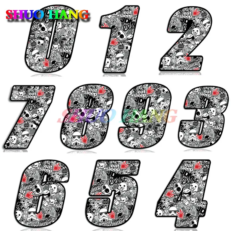 

Racing Start Number Vinyl Sticker DC Bomb Bike Motocross MOTO GP Car ATV Car Accessories Personality Digital Window Decal PVC