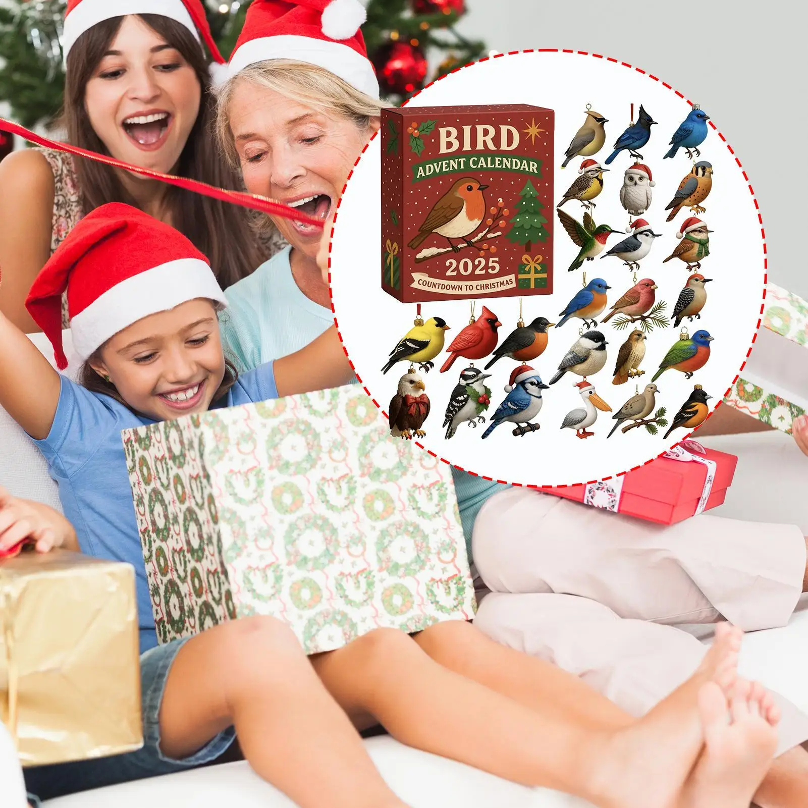 24 Days Christmas Bird Advent Calendar Countdown Calendar Collectibles Christmas Advent Calendar Christmas Party Decoration 2D
