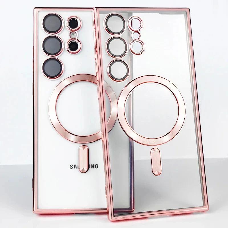 Luxury Plating Magnetic Wireless Charging Case Cover