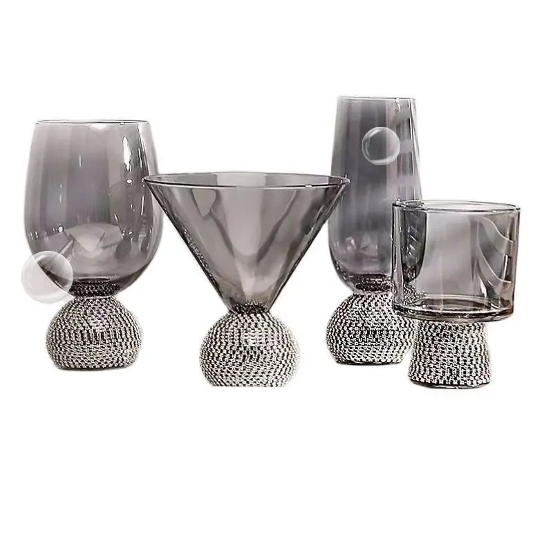 

Party Luxury Noble Artwork 260/450ml Collection Level Handmade Red Wine Glass Ultra-thin Crystalbig Belly Diamond Tasting Cup