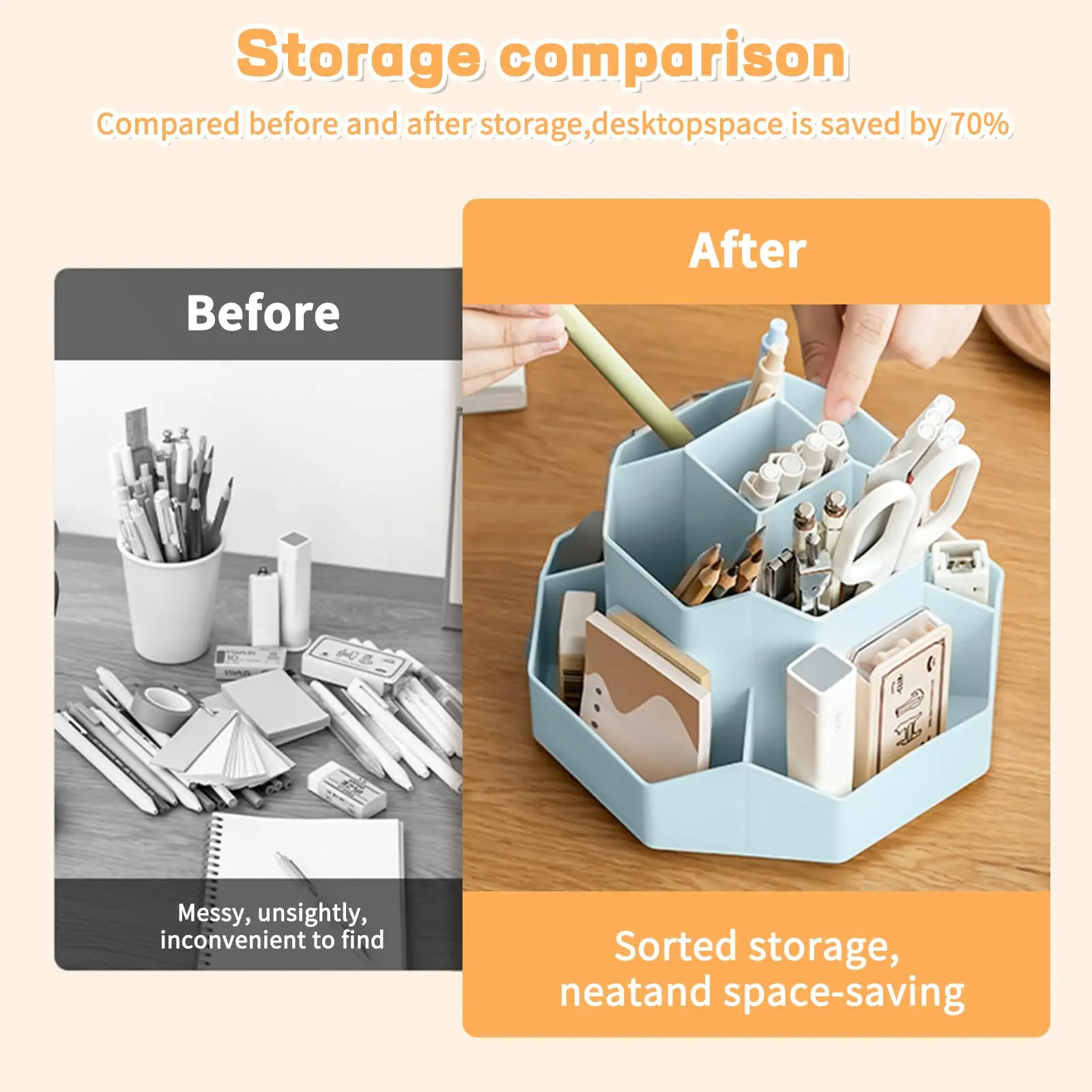 Pencil Pen Holder For Desk 9 Slots 360 Degree Rotating Desk Organizers Desktop Storage Stationery Supplies Organizer Pencil Cup desk organizer storage organizer bag organizer