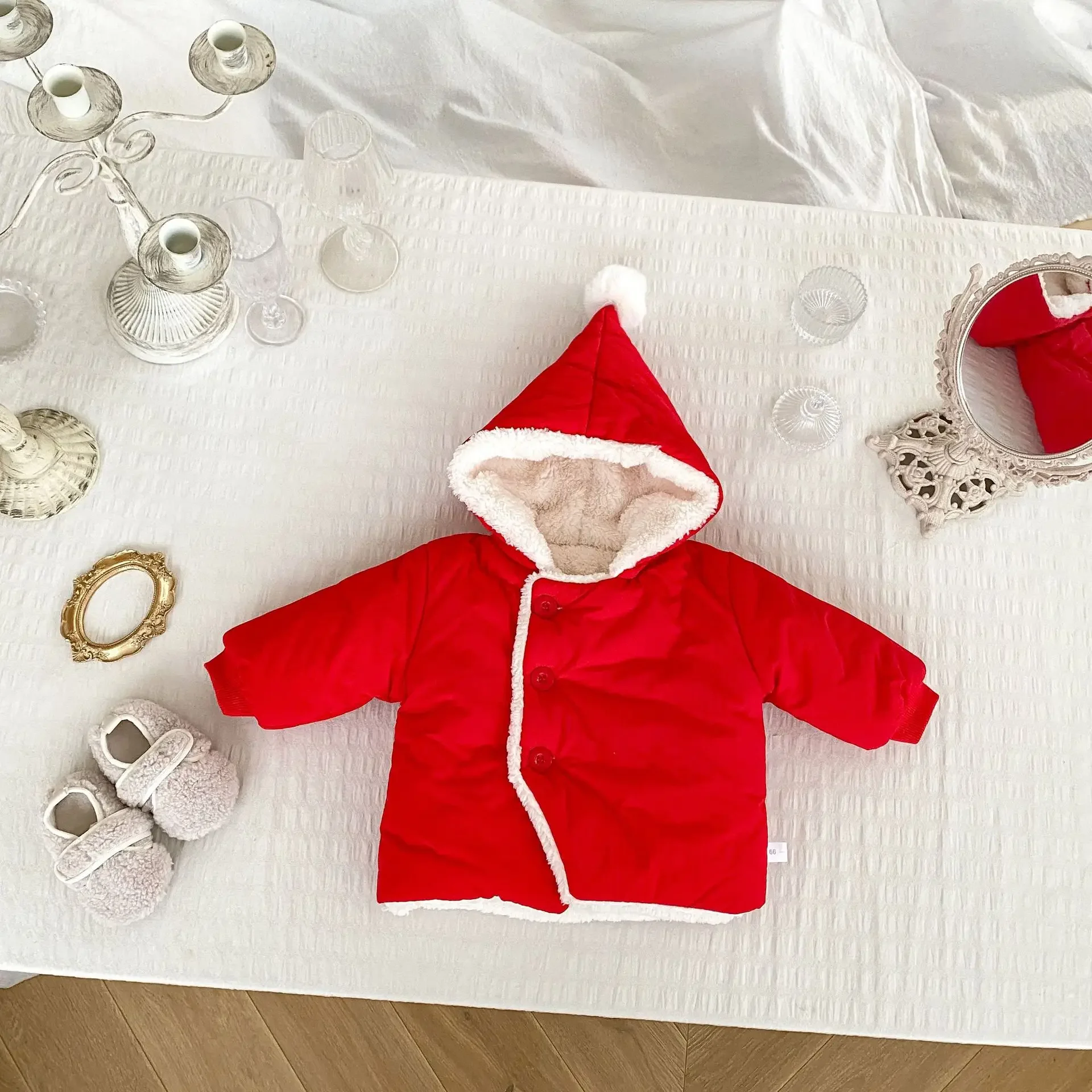 4508 Baby Coat Winter New Cotton Baby Girl's Hooded Coat Plus Velvet Warm Hooded Jacket Coats