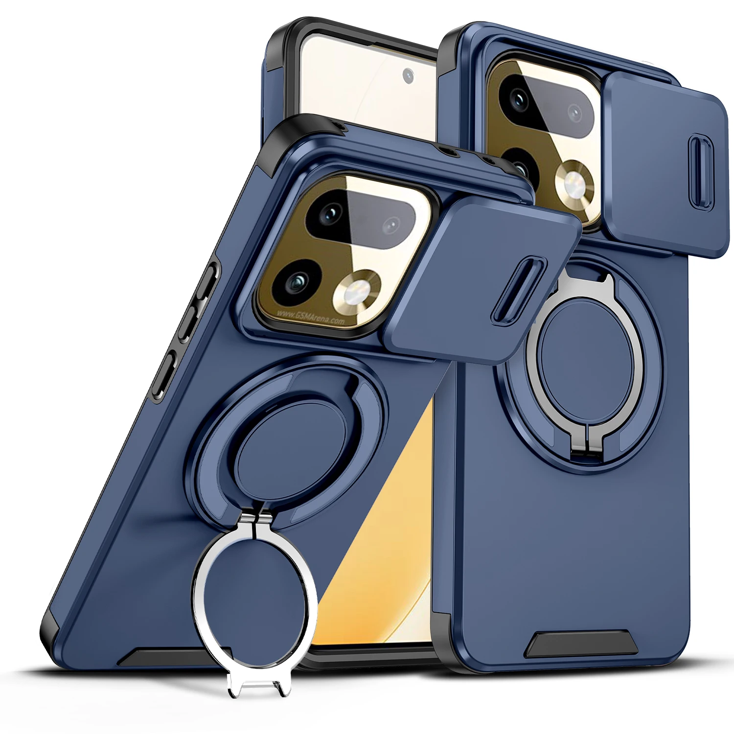 Enhanced Magnetic Ring Armor Case with Magsafe Wireless Charging Compatibility