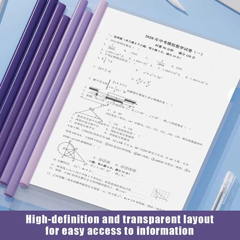 File Folder Thicken Draw Rod A4 Document Storage Bag Clip 10pcs