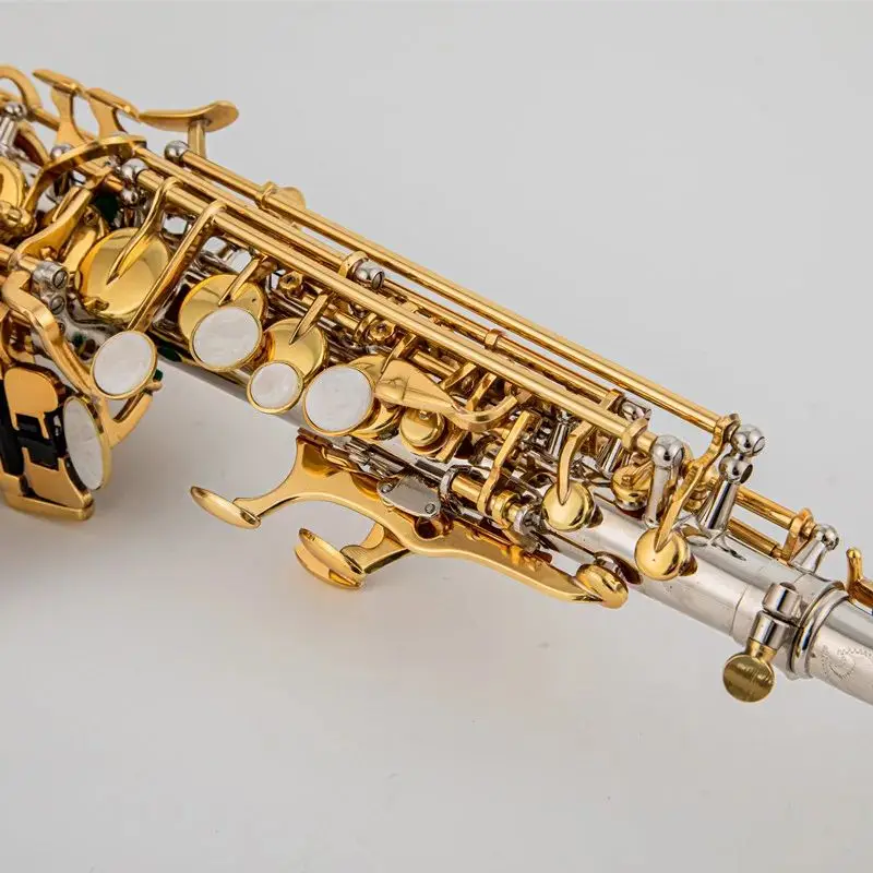 SC-9937 Bb Soprano Saxophone Silver Plated A golden key Brass Professional Woodwind Instrument B Flat Sax