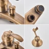 Antique Brass Bathroom Shower Faucet Bath Faucet Mixer Tap ABS Hand Shower Set Wall Mount Black Shower Control Valve Taps 5