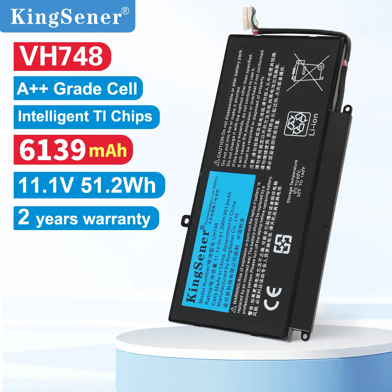 Bateria do Portátil Dell Vostro 5460 5470 5560 14 5480 Inspiron 14 5439 V5460d1308 V5460d-1318 5470d-1328 Kingsener-vh748