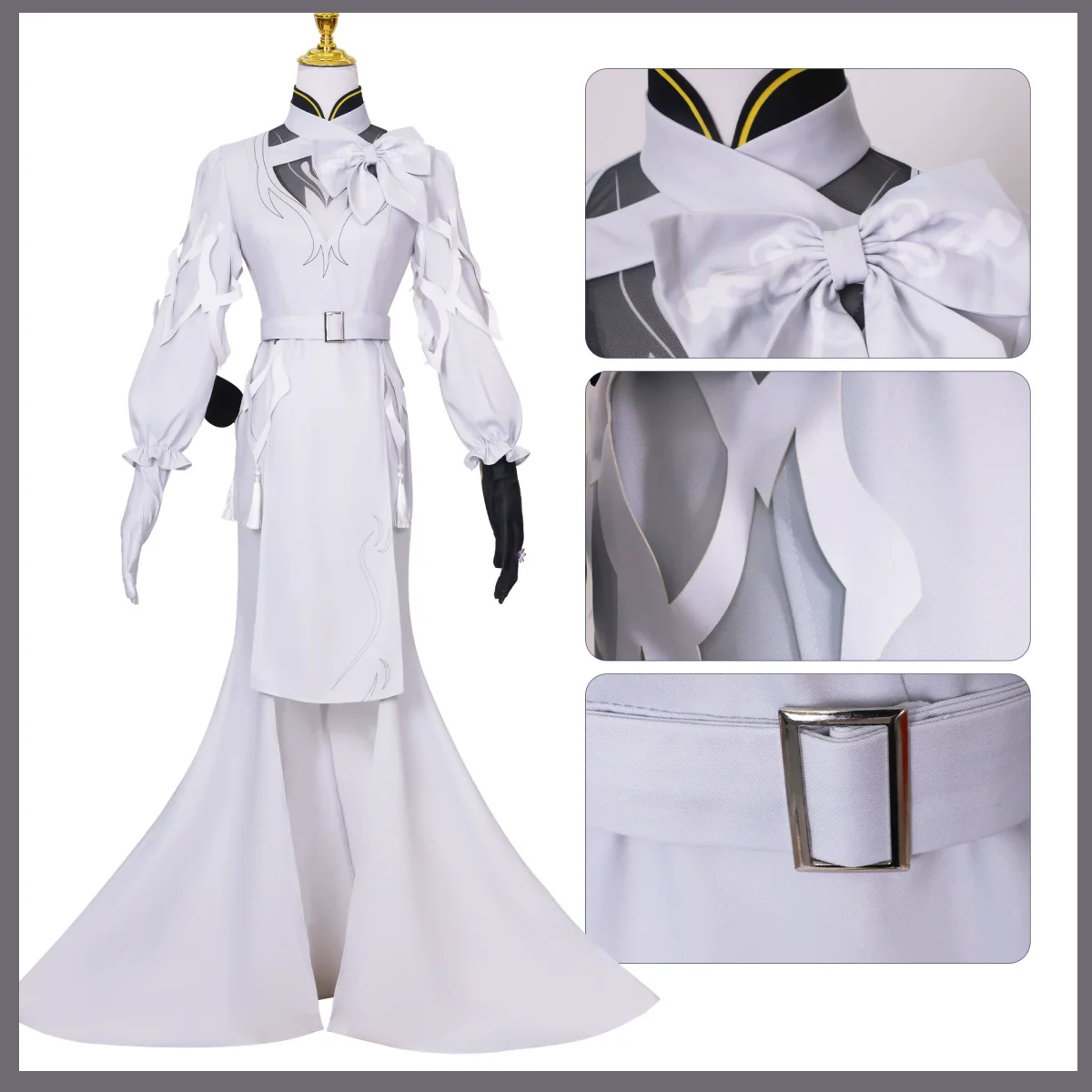 Fantasy White Dress Hat Cosplay Costume