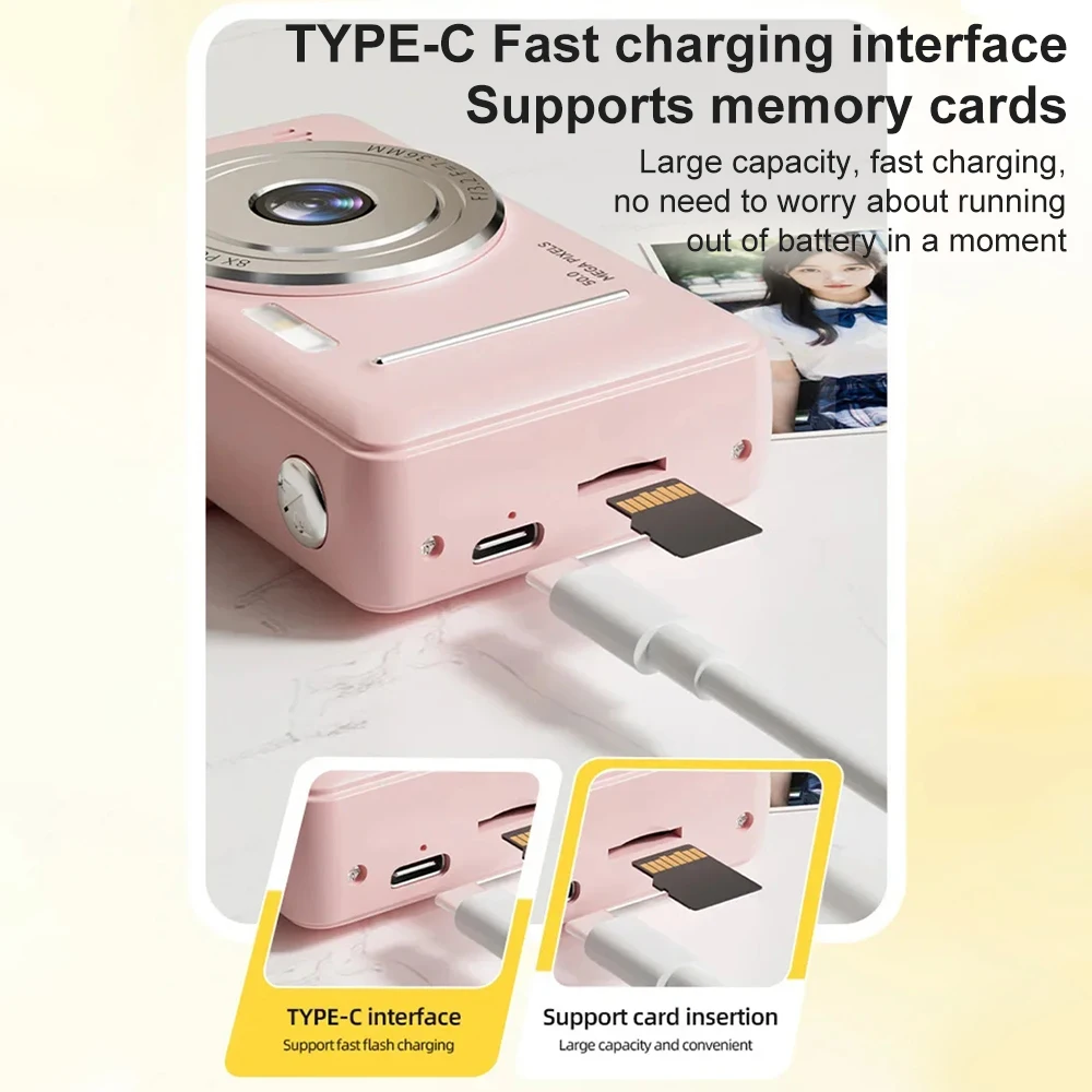 4k Digital Camera IPS HD 50MP CCD Camera 2.4" Autofocus Vlogging Student Camcorder 8X Dual Cam and LED Flash Video Photo Filming - 6