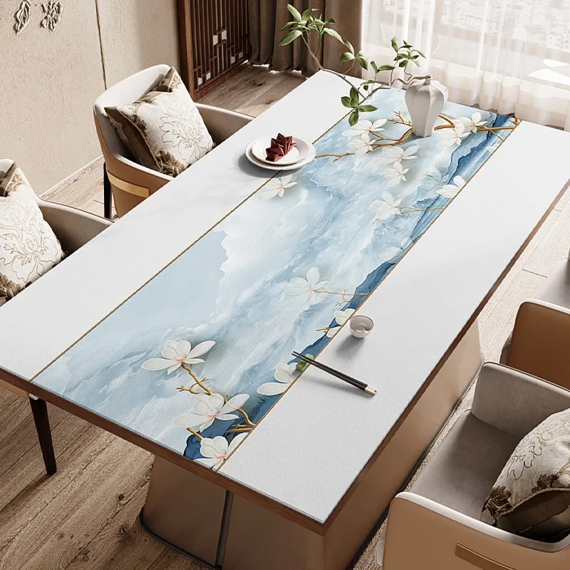 

New Chinese Style Dining Table Mats No-wash Waterproof Oil-proof PVC Anti-scalding HOME Soft Cushion Coffee Table TV Cabinet Mat