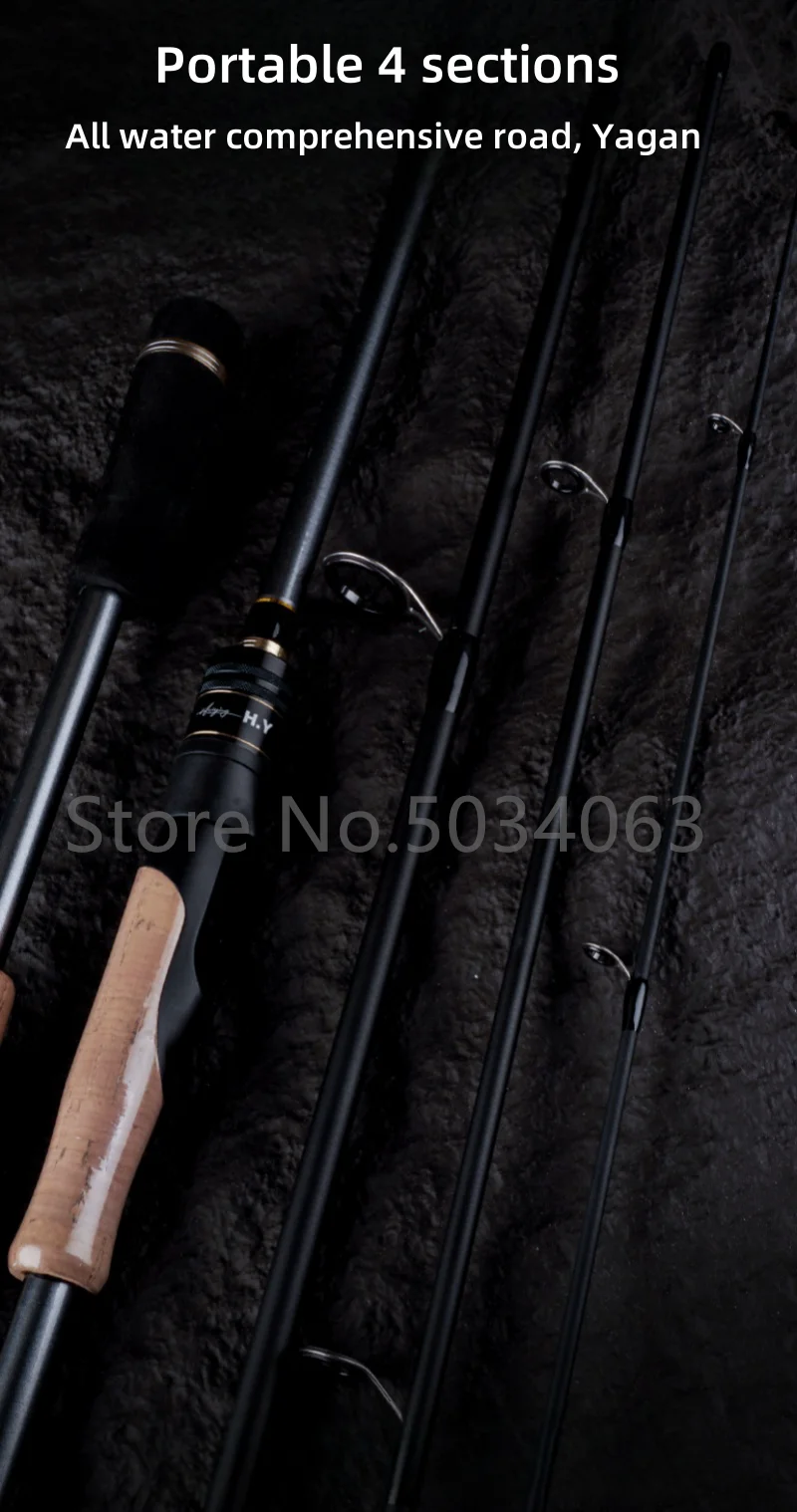 Description Picture 6 of itemUltra-Short Portable Travel Fishing Rod 1.98m/2.1m 4 Section 100% High Carbon Lure Rod 4-25g Power Spinning/Casting