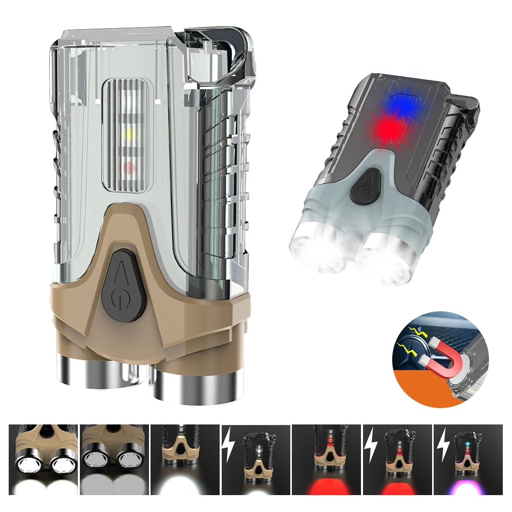 

Mini Keychain Flashlight USB C Rechargeable waterproof Edc Torch With Magnet Pocket Lantern work light for Camping
