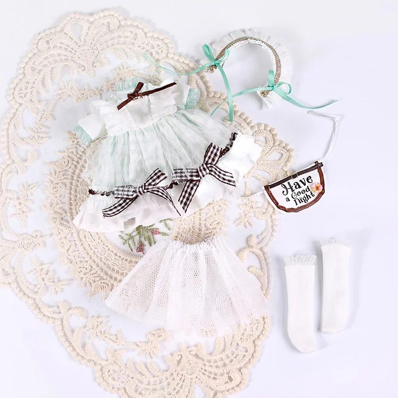 1/6 30CM Doll Clothes Fashion Pretty Cute Maid Outfit Dress with Headwear Children gift Doll Clothes Doll Accessories