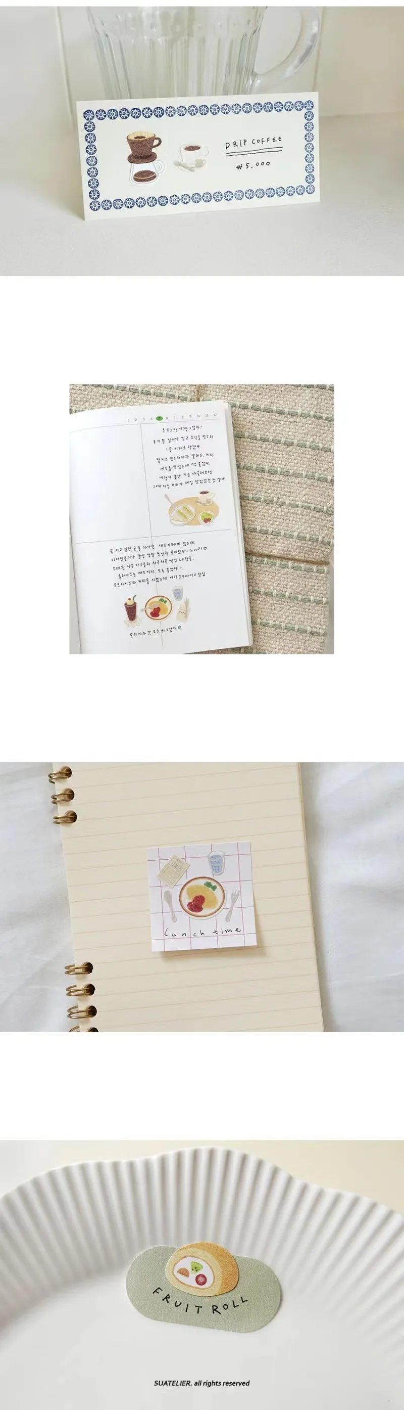 Korean Import Suatelier Dessert Afternoon Tea Cake Paper Stickers Scrapbooking DIY Diary Album Stick Stationery School Gifts
