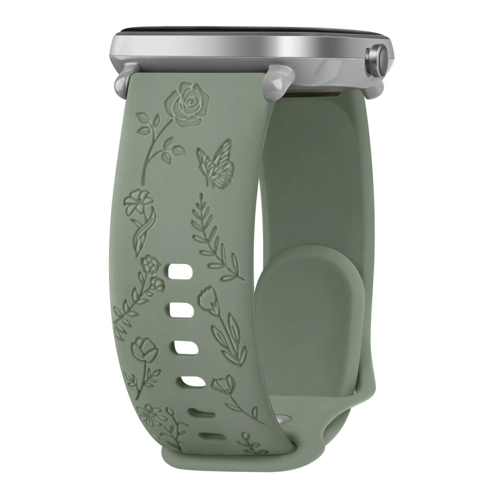 Floral Engraved 20mm Watch Strap