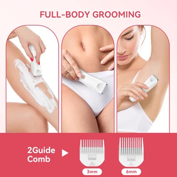 MAXGROOM 2 In 1 Electric Razors for Women Wet/Dry Pubic Hair Trimmer Bikini Trimmer Face Shavers Ladies Body Intimate Clippers 5
