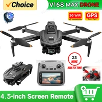 Drone GPS V168 MAX 2026 Professionnel avec Caméra 8K, FPV Aérien, Moteur Brushless, Évitement d'Obstacles, Grand Écran, Télécommande Pliable 1