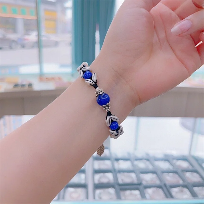 

Браслет из стерлингового серебра S925 для женщин, девушек и мужчин, для мальчиков, оригинальный ручной подарок для влюбленных в ретро стиле, модные ювелирные изделия