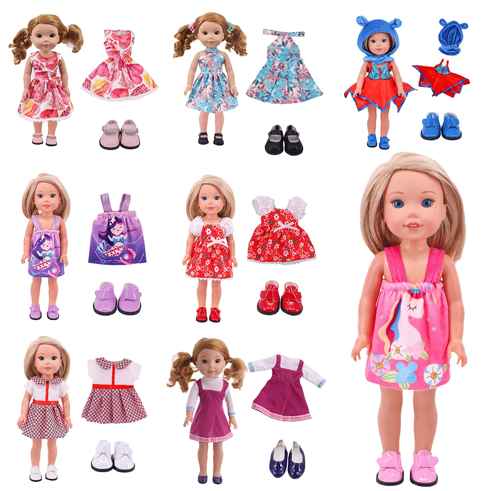 1SetDollClothesShoesFor145InchAmericanWellieWishersDoll32cm