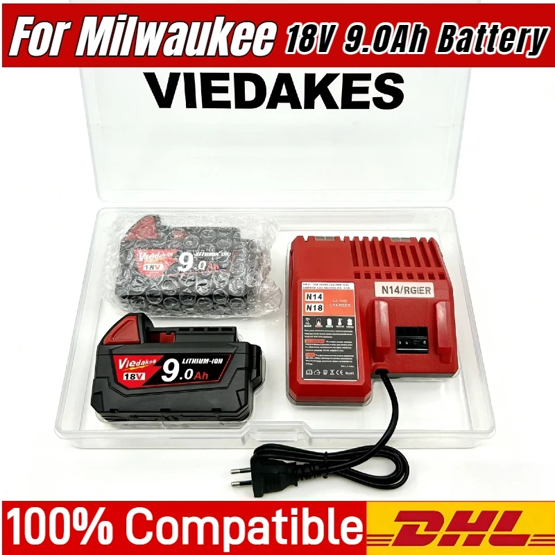 100% original For Milwaukee 18V battery 5AH/6AH/9AH high energy battery ...