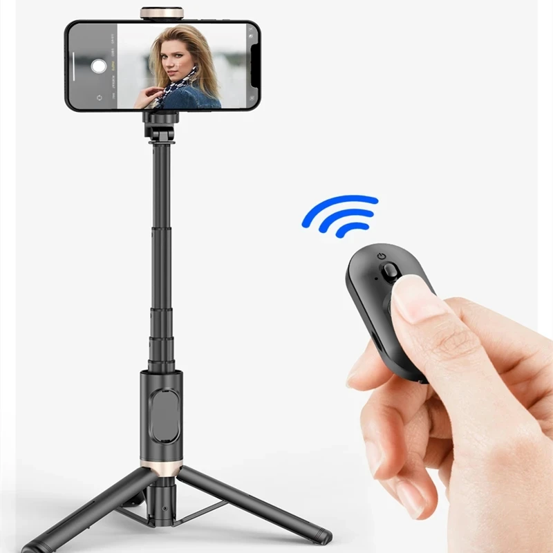 Bluetooth Selfie Stick Foldable Wireless Tripod with Bluetooth Shutter Monopod Live Photograph for Smartphone