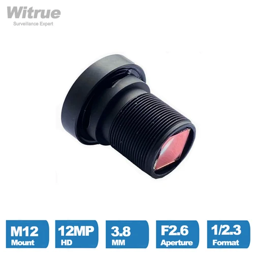 Witrue HD CCTV 렌즈, 고프로 DJI, SJCAM, SJ7 카메라용 왜곡 없음, IR 필터 포함, 650nm, 1/2.3 인치, F2.6, 4K HFOV, 12MP, 3.8mm 3