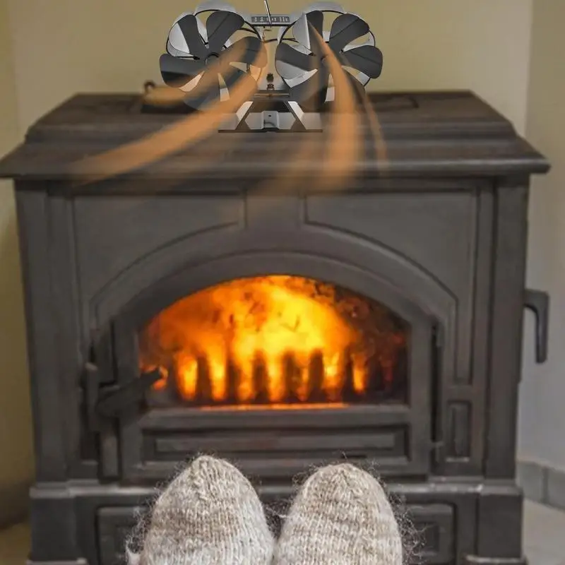12 Leaves Stove Fans Heat Powered Stove Top Fans for Room
