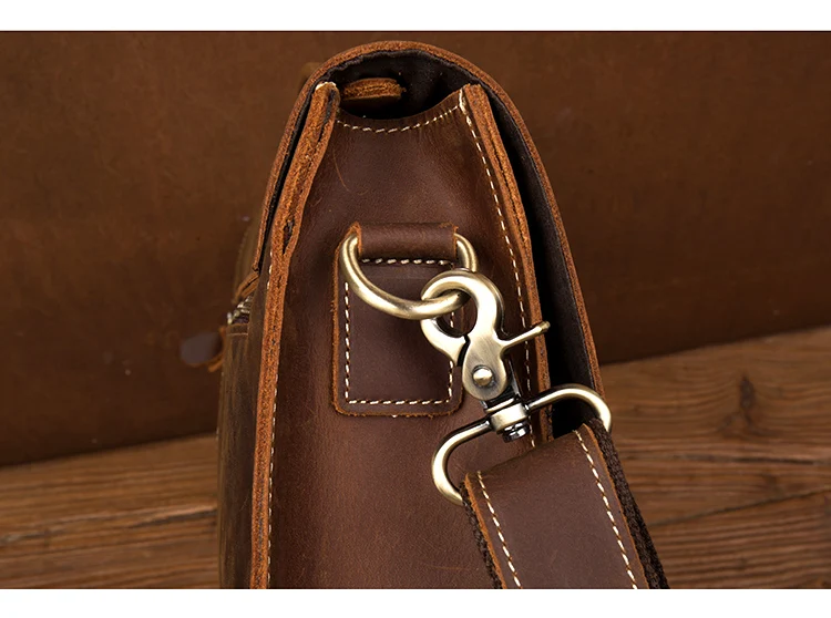 Distressed Brown Laptop Shoulder Bag Briefcase