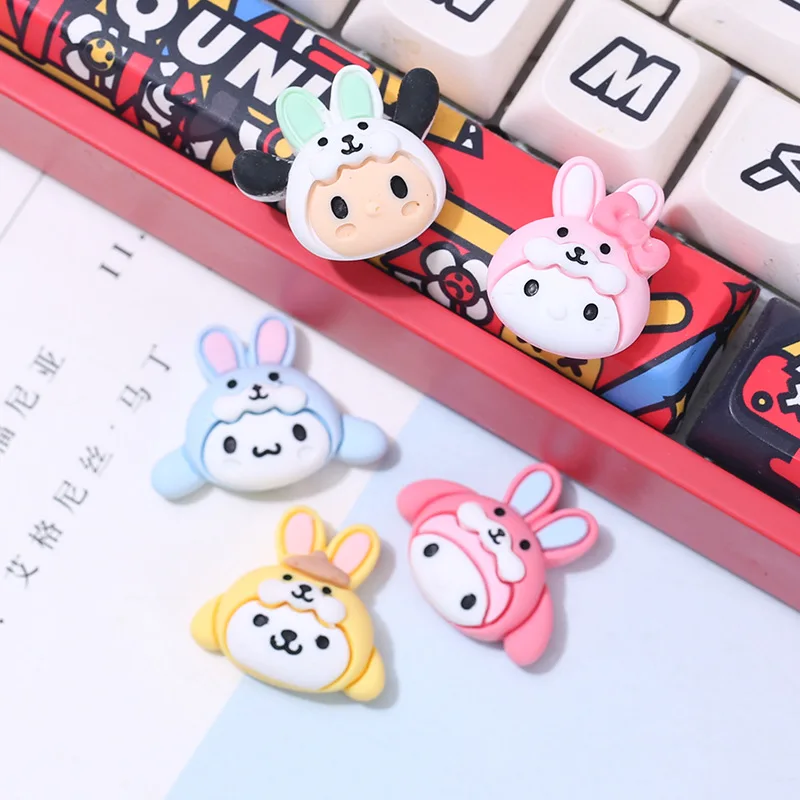 

10Pcs Cinnamoroll Diy Accessories Kawaii Anime Sanrio Pom Pom Purin Cute Cartoon My Melody Phone Cases Patch Toy for Girls